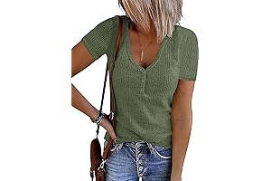 Refined Ribbed Knit Tops for Juniors with V Neckline