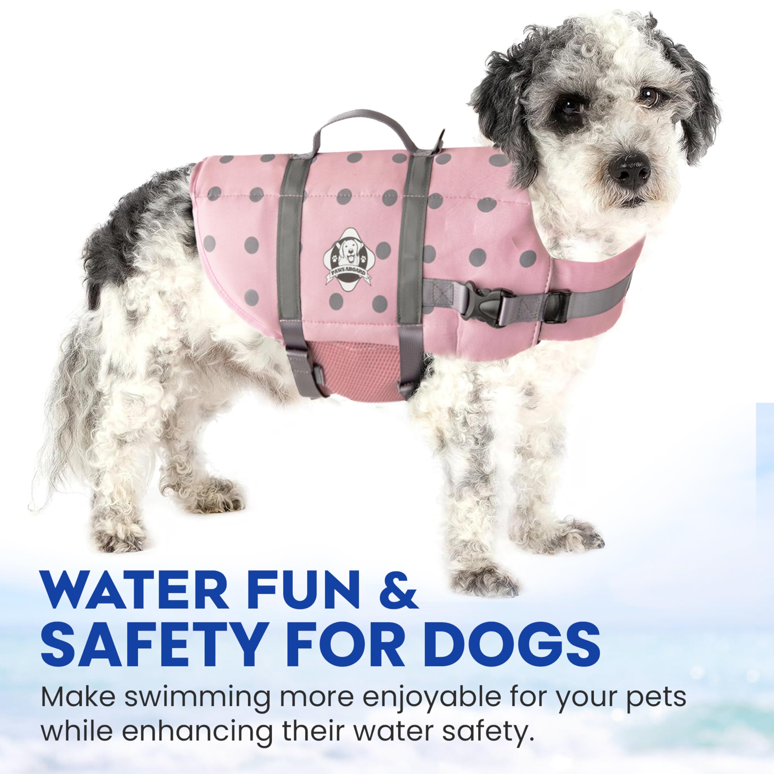 Gilet de sauvetage pour chien - Gilet de sauvetage pour chien réglable réfléchissant confortable - Plusieurs motifs - XXS à XL - Gilet de sauvetage pour chien avec poignée - Rose/argenté