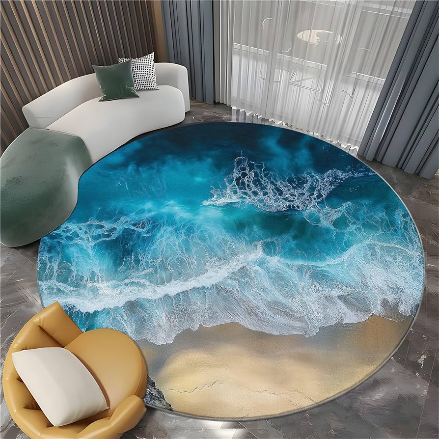 Amazon.com: Non-Slip Round Area Rug 4' x 4', Beach Rock