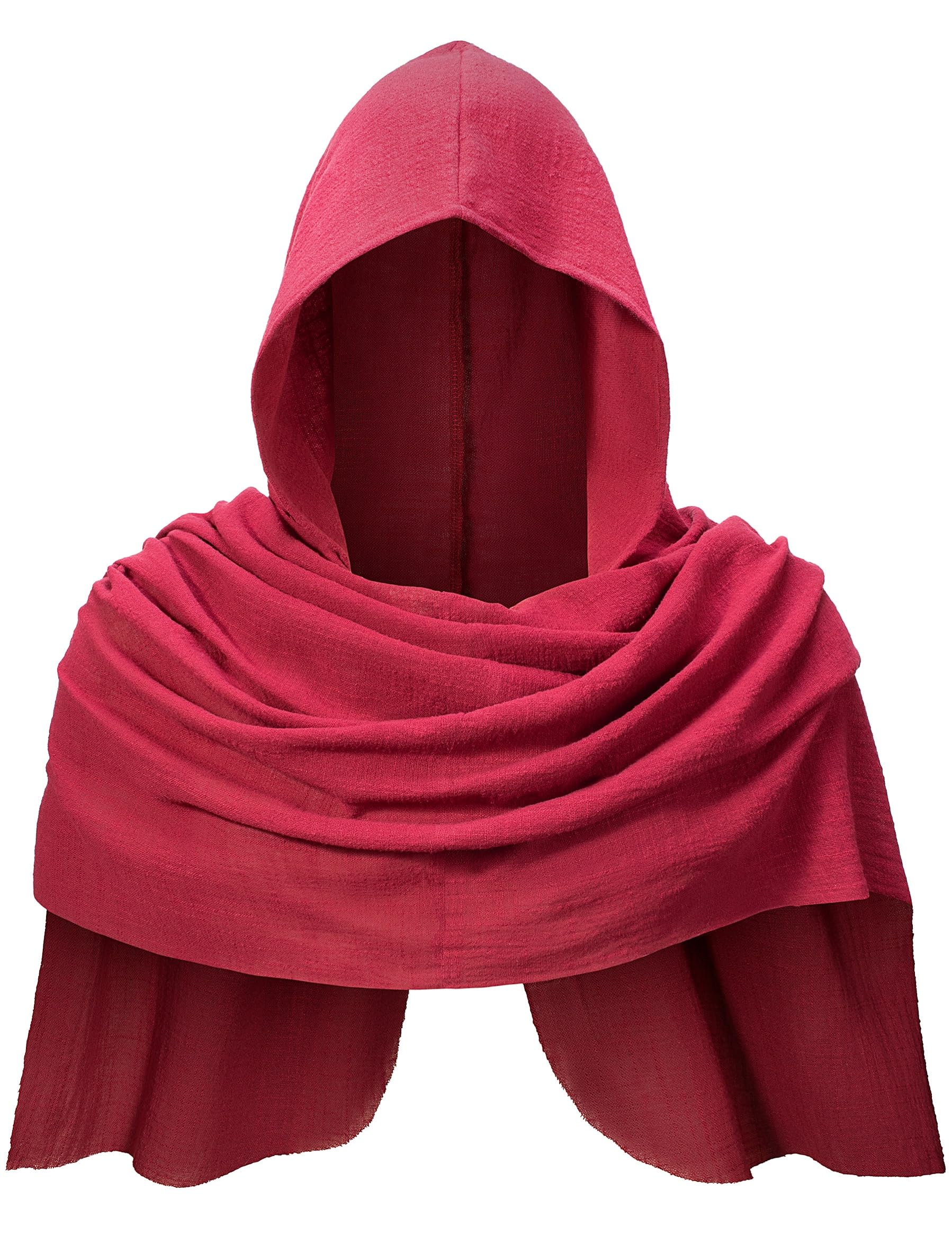 Adult Medieval Renaissance Hooded Cowl Multifunctional Scarf Shawl Cape Halloween Cosplay Costume Accessories
