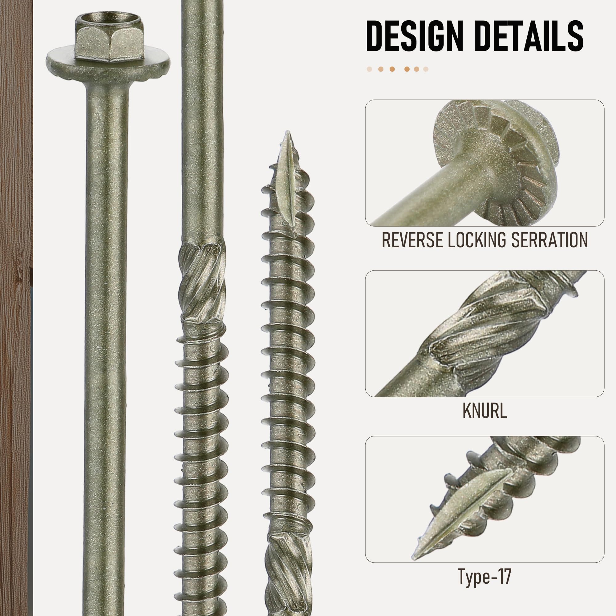 Heavy Duty Wood Screws - Lag Screws for Outdoor Projects -2