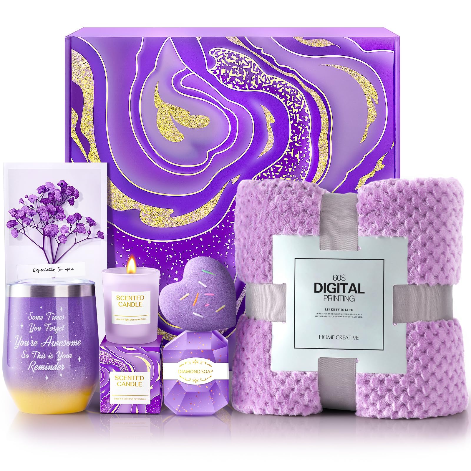 Birthday Gifts for Women Care Package, Get Well Soon Gift Baskets, Mothers Day Gift for Mom Wife, Gifts for Girlfriend, Bestie, Sister, Wife - Self