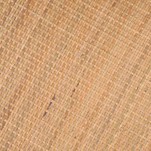 Miniatura 5 de Colección PJ Mesa auxiliar redonda de madera y ratán, mesa plegable con trípode de metal, bandeja redonda de ratán, estilo bohemio, mesa auxiliar