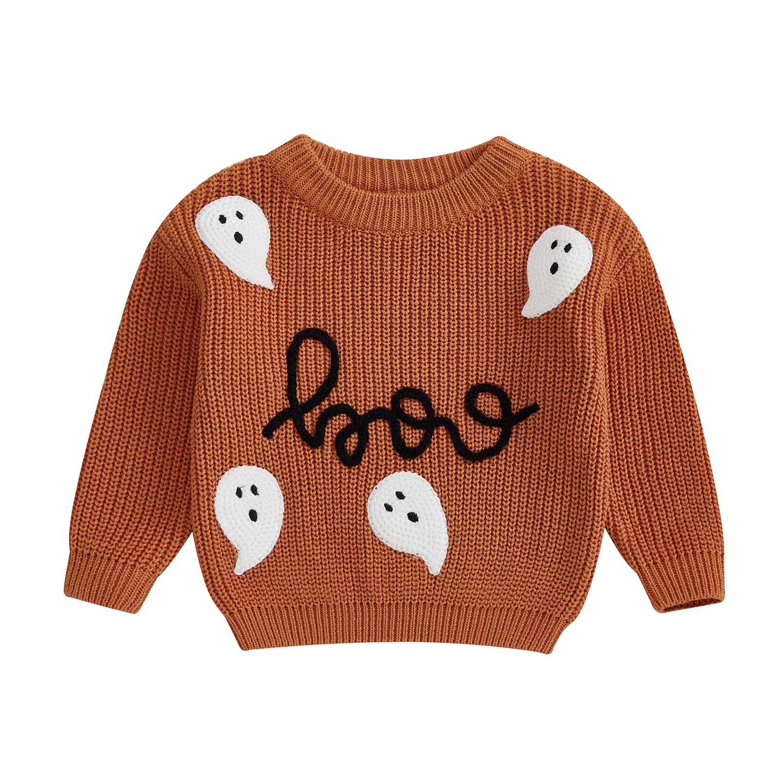 LSFYSZD Toddler Baby Girls Boys Halloween Pumpkin Sweaters Long Sleeve Crew Neck Winter Warm Knitwear Pullover Jumpers Top — view 234