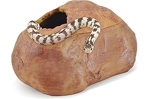 Reptile Snake Hide Cave Box, Natural Rock Texture Hiding Place for Reptiles and Geckos