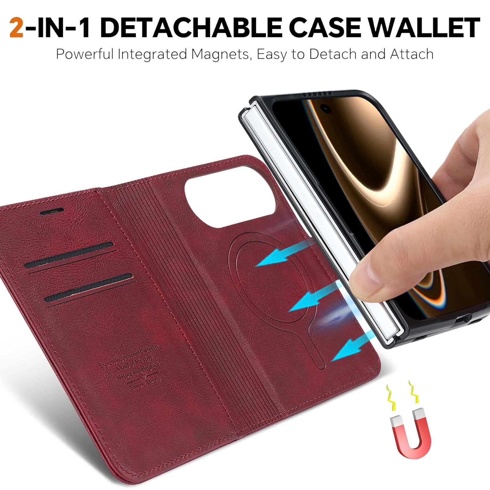 Wielofunkcyjne etui do iPhone Duo, zdejmowany portfel ze skóry