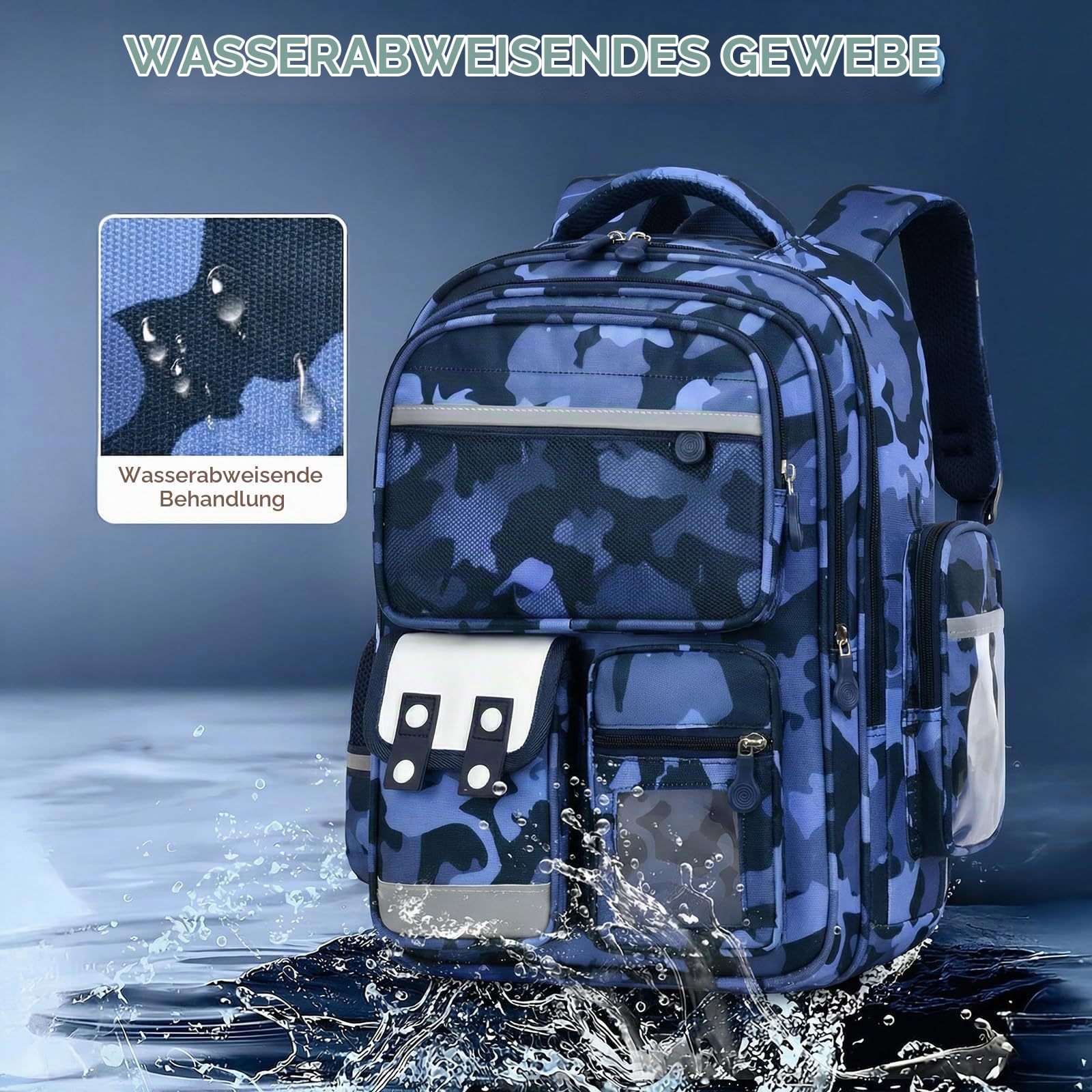 Amythe Schulrucksack Jungen 1-5 Klasse mit Reflektierend für Schul