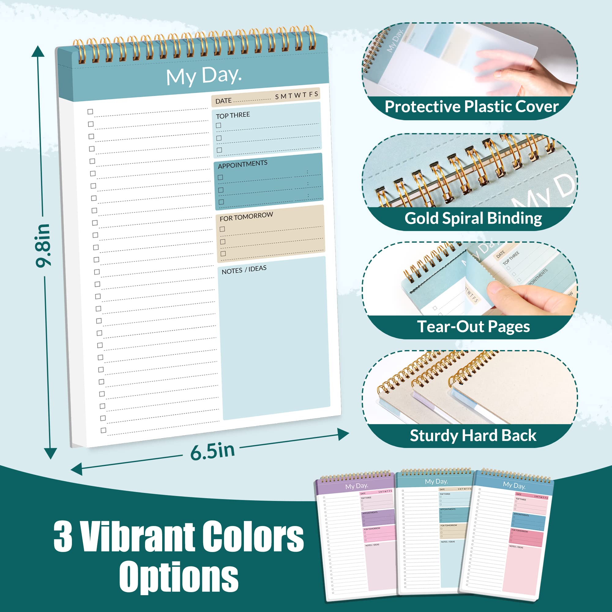 Snapklik.com : SUNEE To Do List Notepad - Daily Task Planner Pad, Last ...