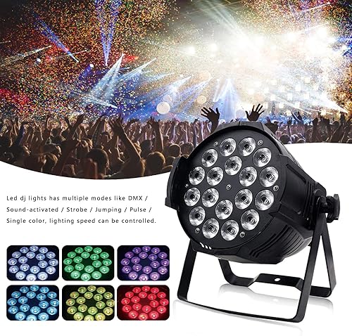 Miniatura 2 de Topteng Luz de cabeza móvil de 200 W, 18 LED AP, 18 x 10 W, luces de escenario RGBW DMX cambio de color, luces de DJ 18 LED por luz de escenario