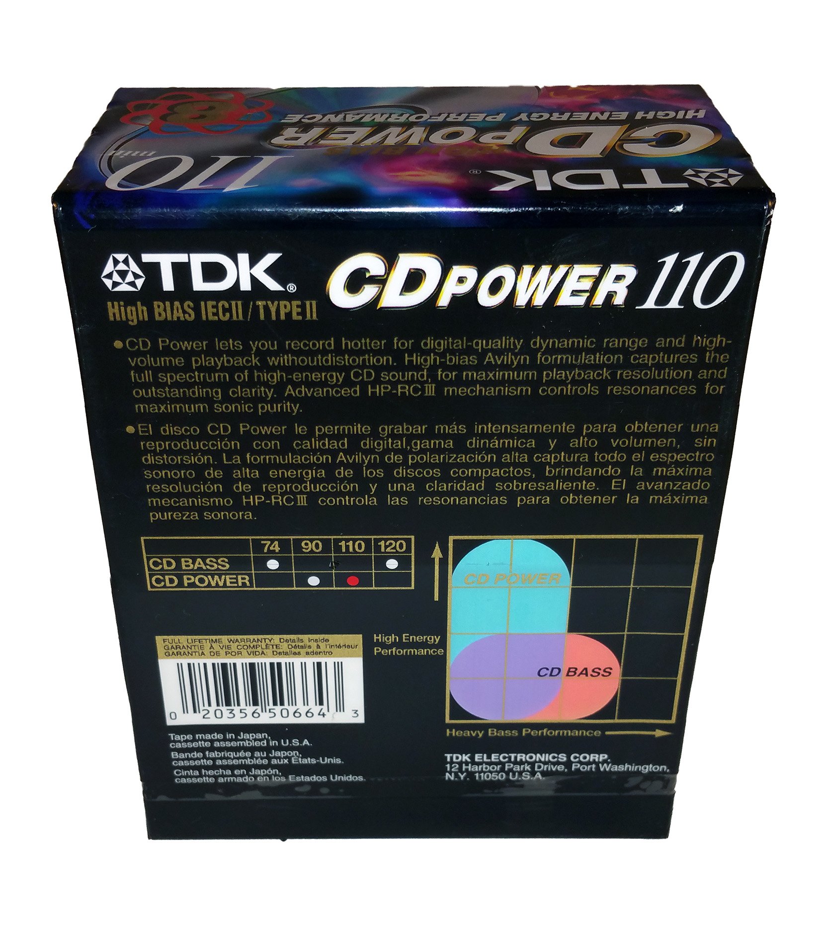 TDK CD Power 110 High Bias High Energy Performance blanko Audio Kassetten – 8 Pack