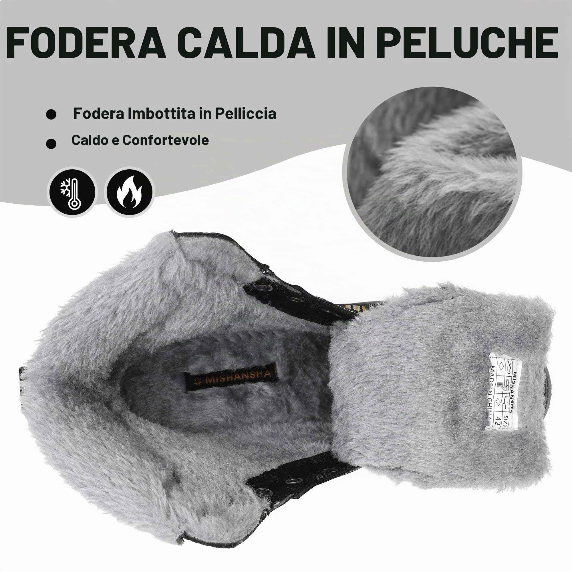 Mishansha Stivali Donna Uomo Invernali Trekking Outdoor Gr.36-48 | Antiscivolo, Resistente all'abrasione, Escursionismo, Stivali da Neve, Casual