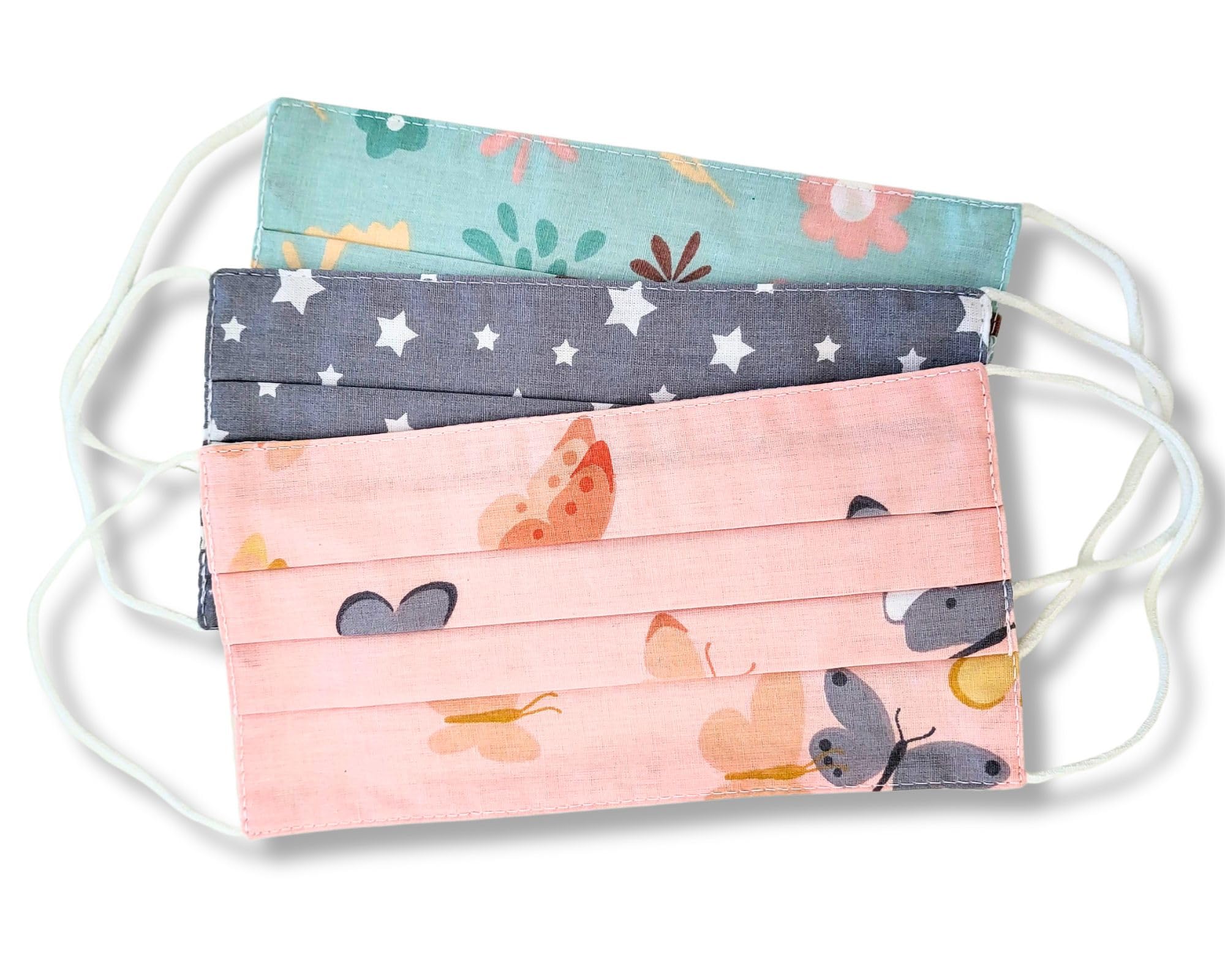 Lilind® Cloth Face Masks, Handmade Comfortable Gift, Breathable Soft Reusable and Washable Covering, 100% Cotton