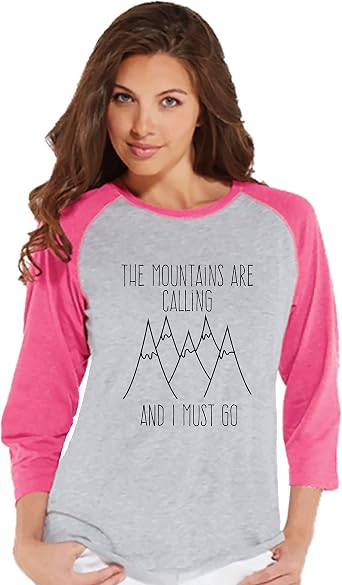 Amazon.com: Tienda de Fiesta personalizados para mujer montañas están  llamando a al aire última intervensión raglán : Ropa, Zapatos y Joyería