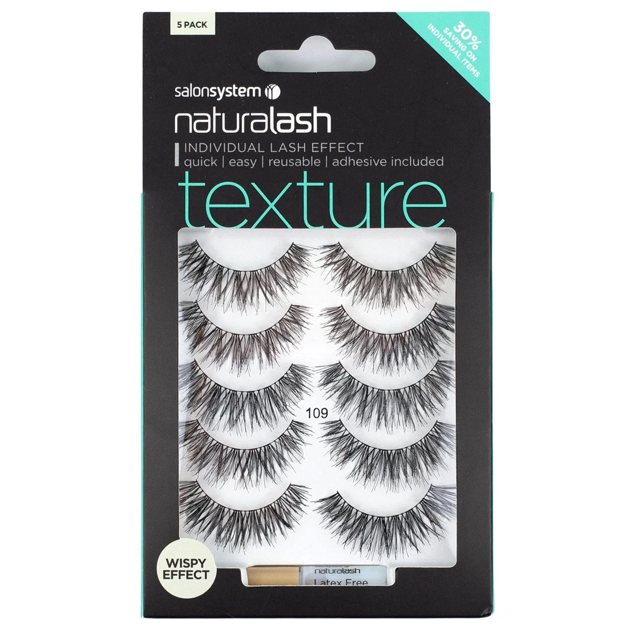 Salon System Naturalash 109 Black (Texture) Multipack (X5)