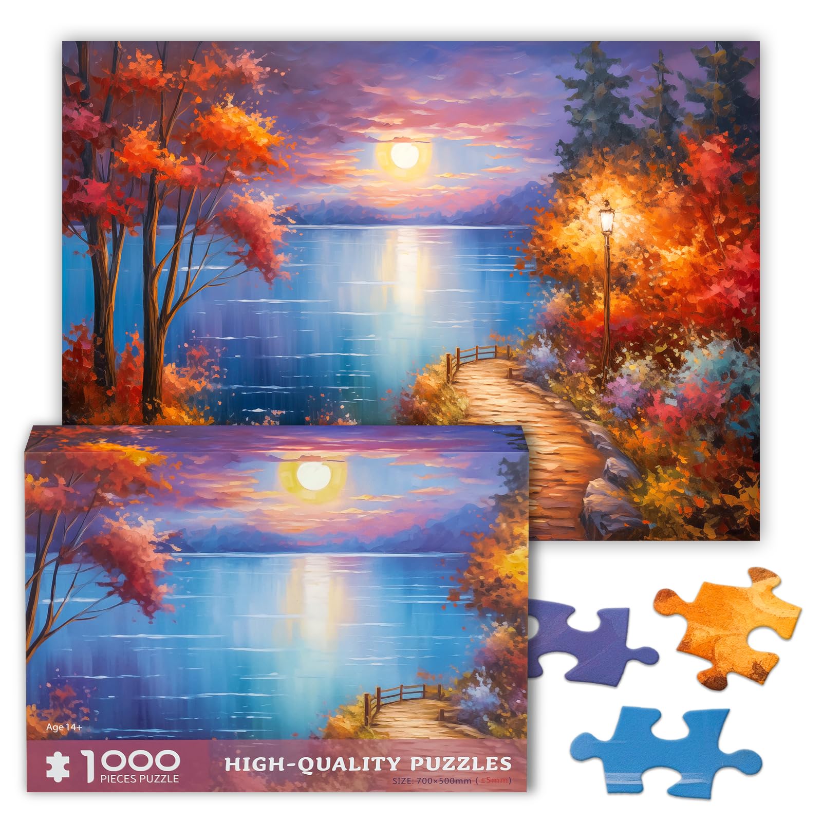 1000 Pieces Jigsaw Puzzle for Adults Jigsaw Puzzle 1000 Pieces Landscape Forest Jigsaw Puzzle 1000 Pieces for Adults Jigsaw Puzzle 1000 Pieces Landscape Forest (Autumn-A) — image 1