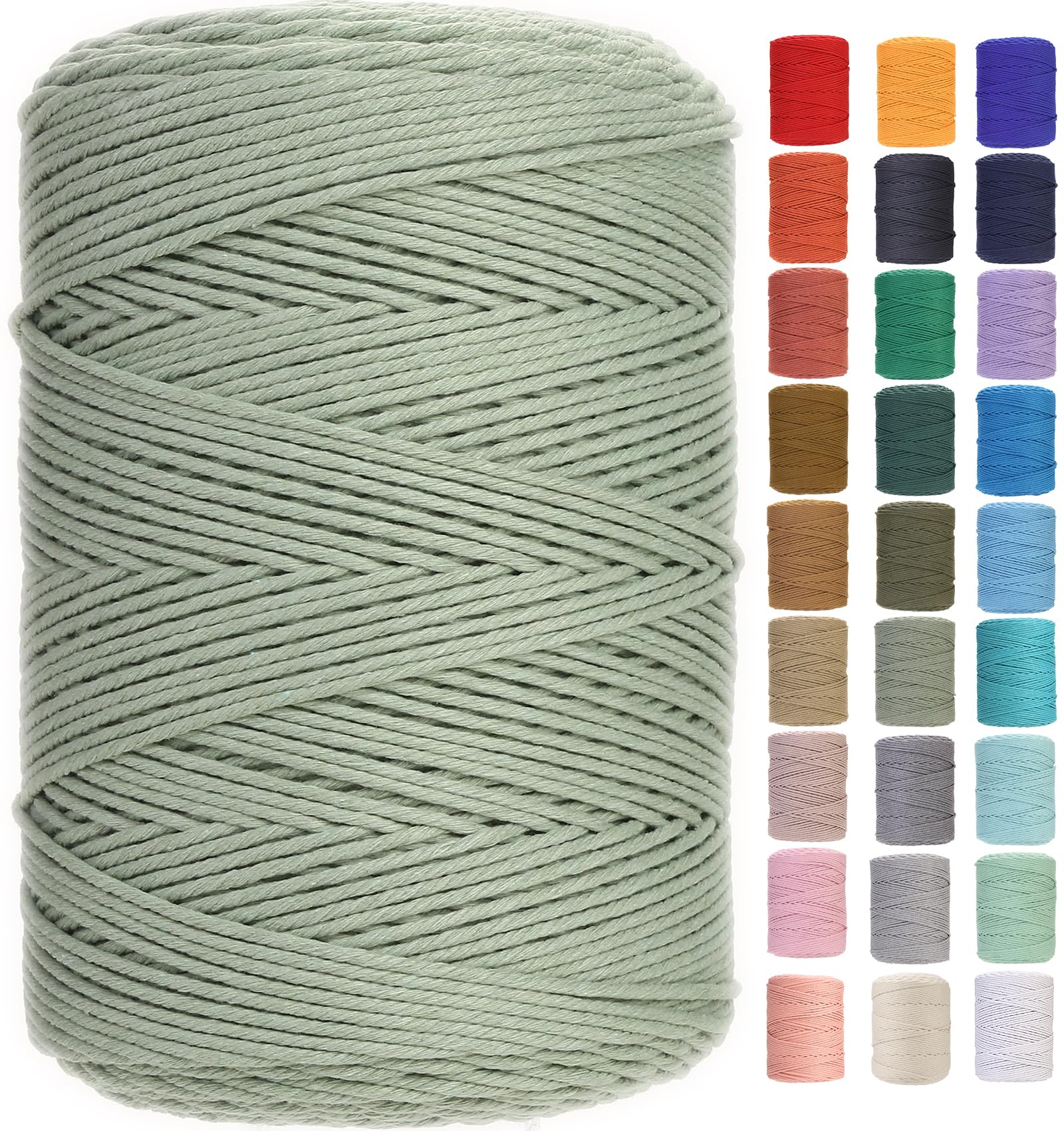 Cuerda de algodón suave de 4 hebras para macramé perfecto y nudos sin esfuerzo