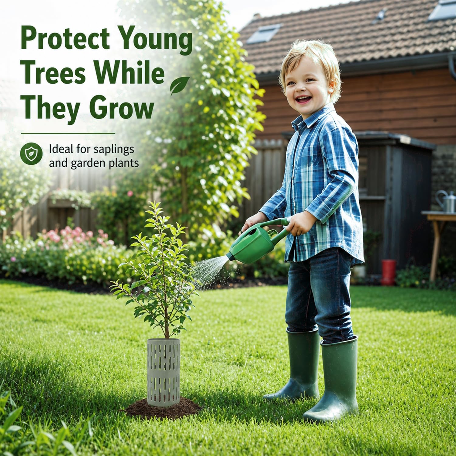 8 Pezzi Protezione per tronco d'albero Con 20 Cravatte Zip, Protezione per Alberi per prevenire i Tosaerba,Protezioni per Corteccia,Protezione Dell'albero in Plastica Resistente Alle Intemperie