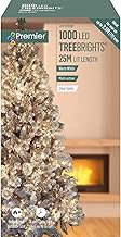 Premier - 1000 LED Warm White, Multi-Action TreeBrights with Timer and Clear Cable, 25m
