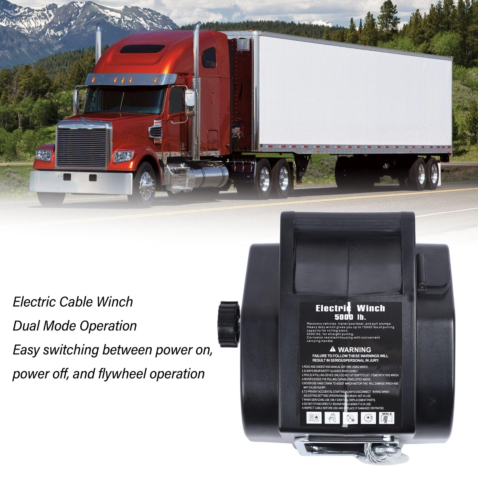Amazon.co.jp: 電気ケーブルウインチ、5000LBS 牽引電気ケーブル