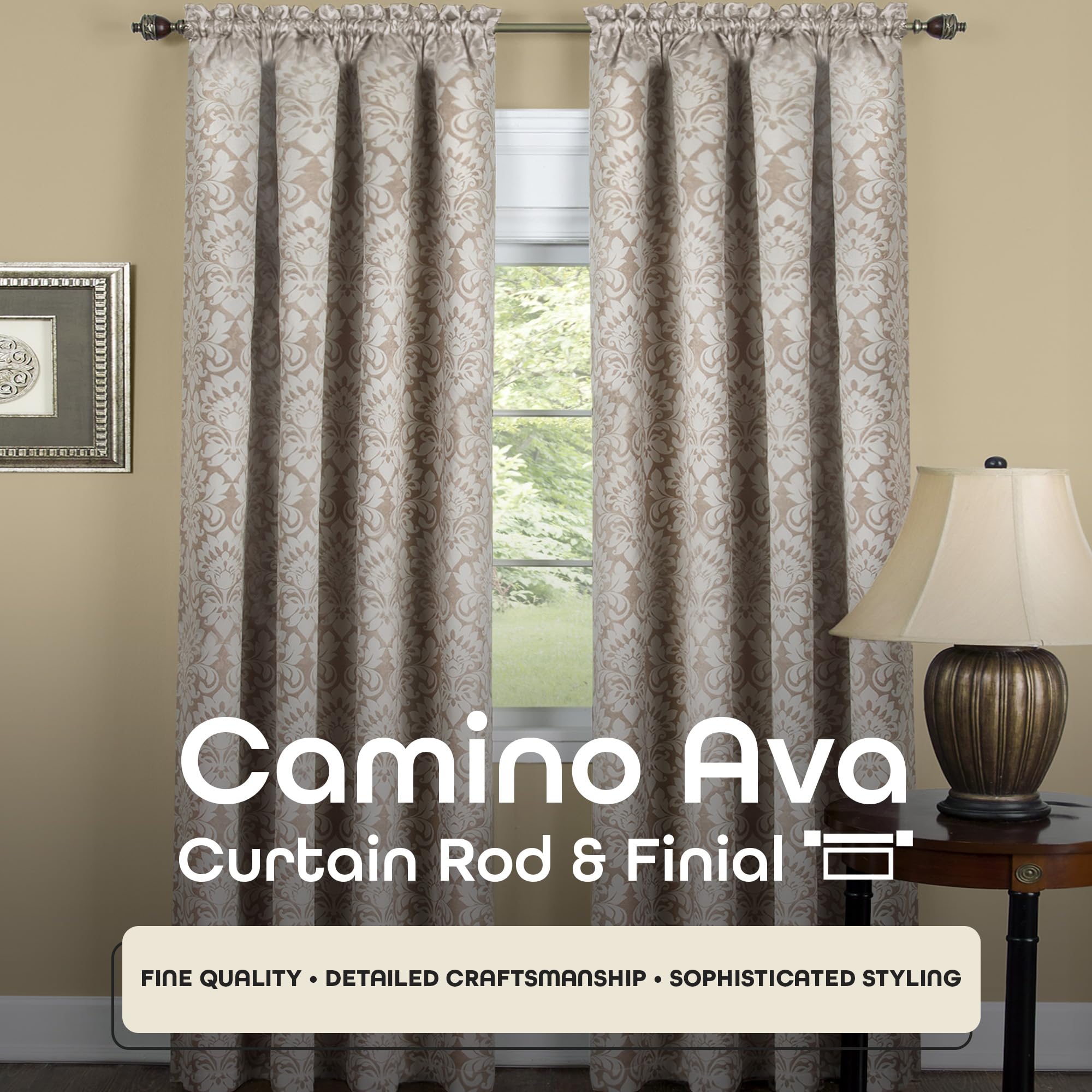 Achim Home Furnishings Camino Ava Window Rod and Finial, 28 to 48-inch
