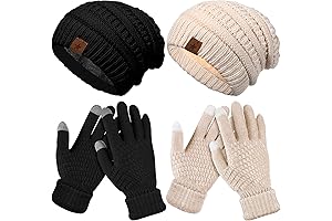 Cozy Comfort: 4-Piece Women's Winter Gloves and Hat Set for Unmatched Warmth