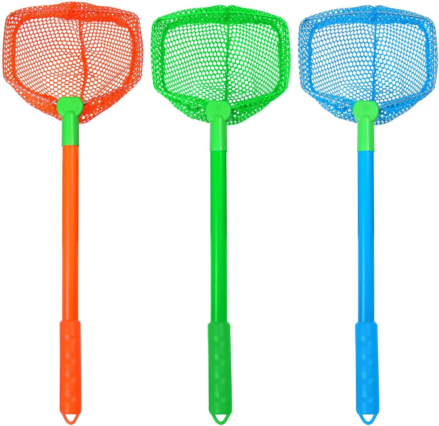 ELCOHO 3 Pieces Fishing Net Catching Bug Nets Fish Butterflies Nets Beach Toys Outdoor Playing