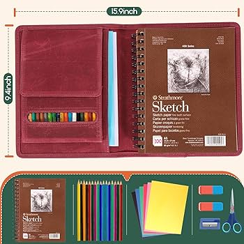 アートブック　下敷きセット Amazon.com: Plinyvel Travel Sketchbook Cover 5.5