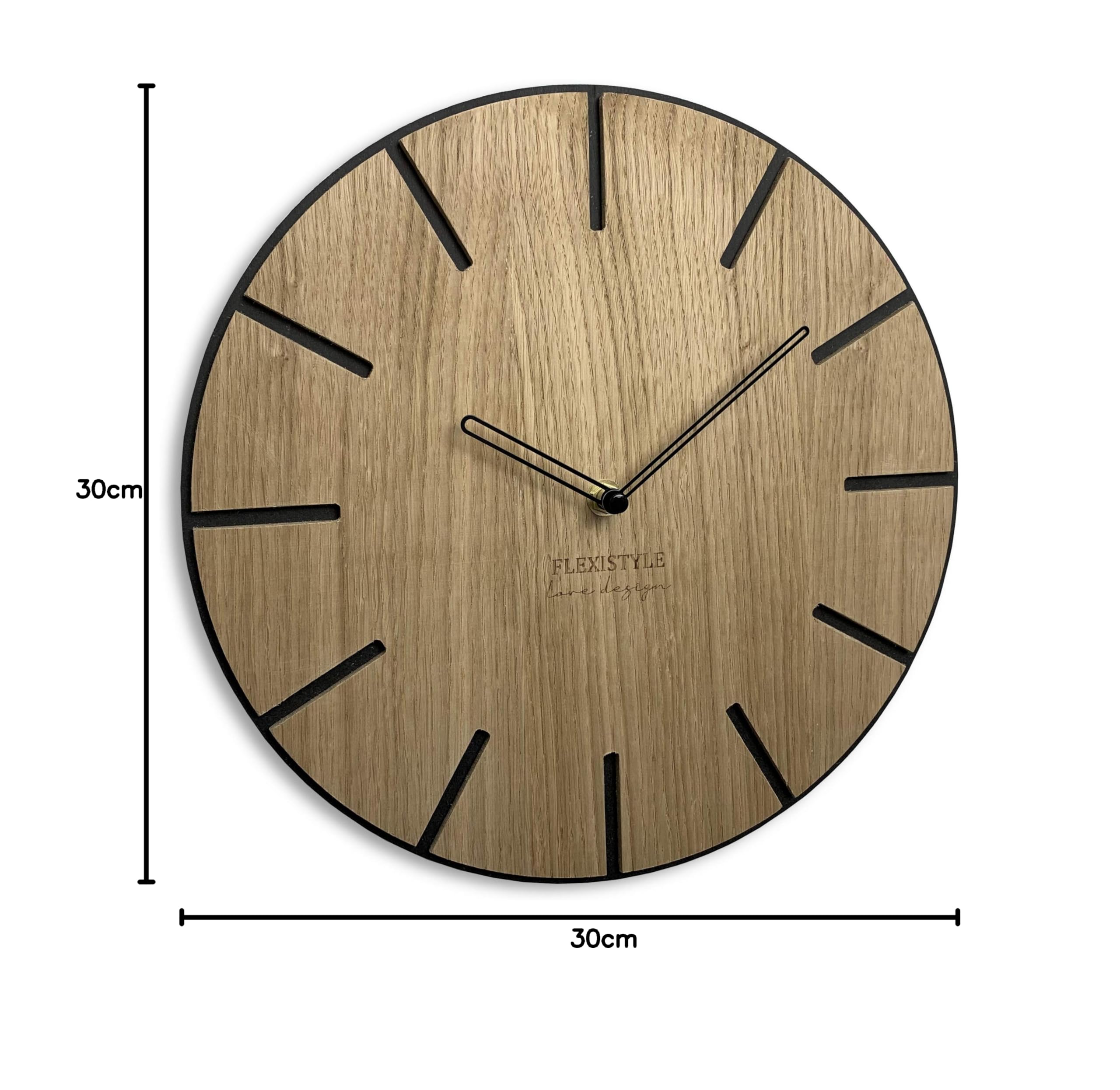 FLEXISTYLE Orologio da Parete Moderni Eco 30cm Grigio, Camera da Letto, Soggiorno, Ufficio, Silenzioso, Fatto in Europa