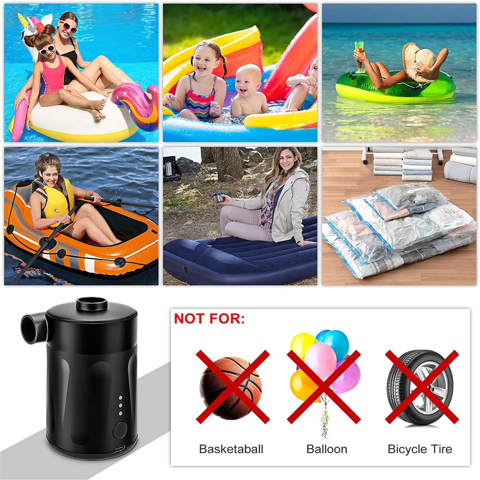Gonfleur portable pour piscine extérieure, matelas gonflable, bateau gonflable, gonflable, sans fil, sans fil, pour piscine