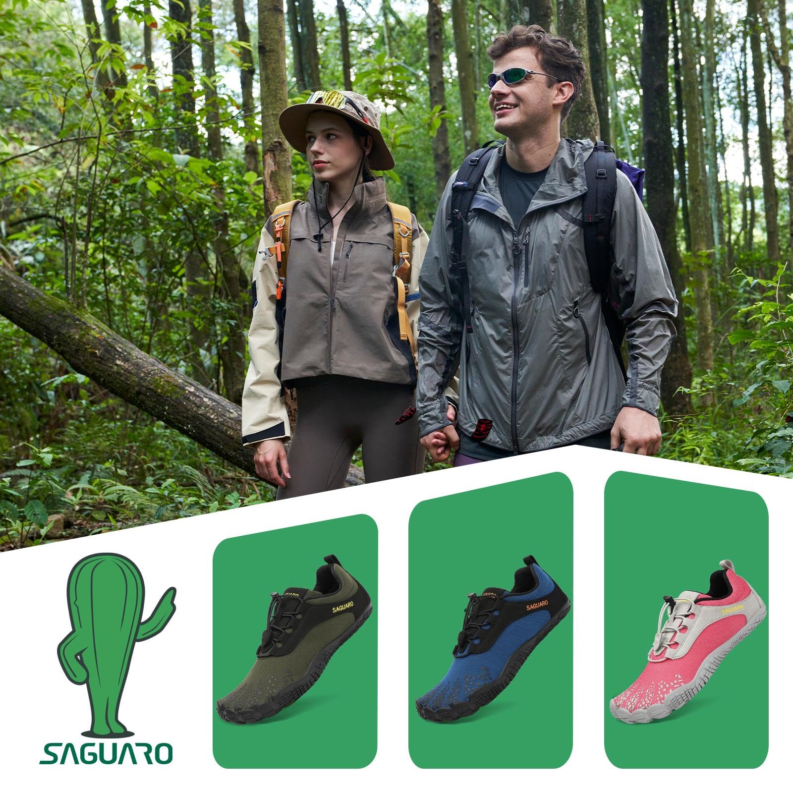 SAGUARO Scarpe Barefoot Minimaliste Uomo Donna - Scarpe Scogli Leggere Traspiranti Antiscivolo - con Padelle Larghe e Zero Gocce