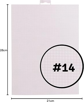 Vaessen Creative Plastic Canvas, 14 Count, Flexible Mesh Sheets for Crafts, Embroidery and Cross Stitch, 1 Piece, Size 21x28cm or 8.2x11, White, 11003-005, 8.2x11