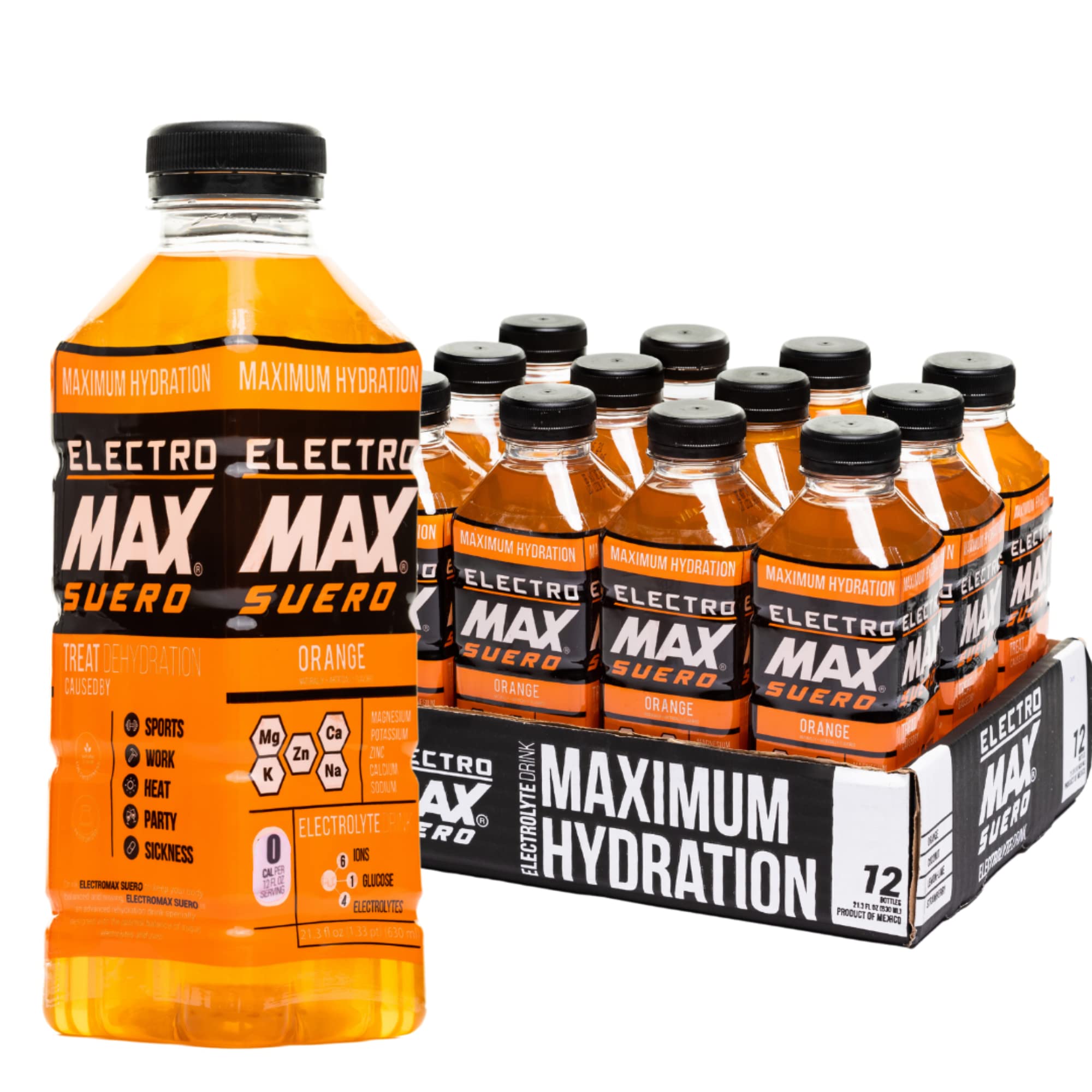 Electromax Hydration Drink 12-Pack 21.3oz (630ml) (Orange)