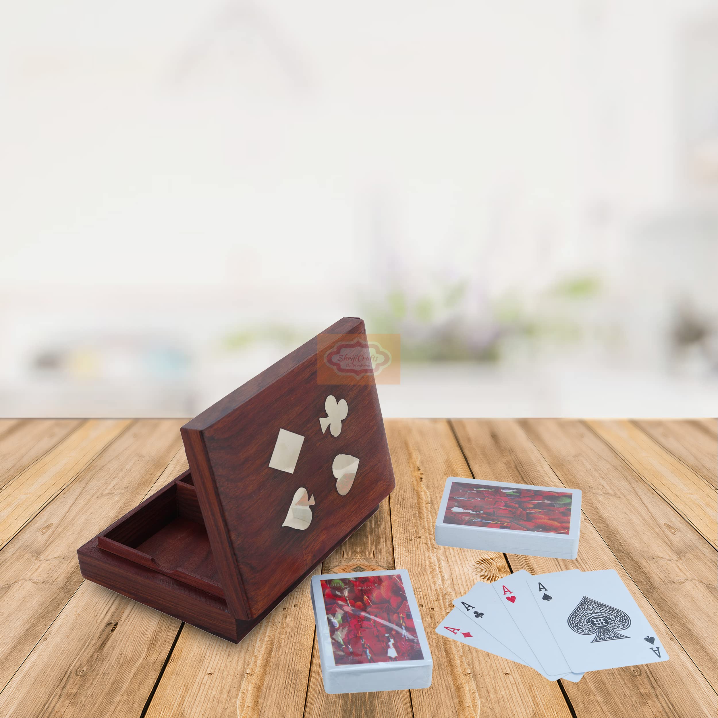 Ortus Arts Wooden Playing Cards Storage Box – Handcrafted Antique Design Case Holder | Anniversary and Birthday Gifts 4