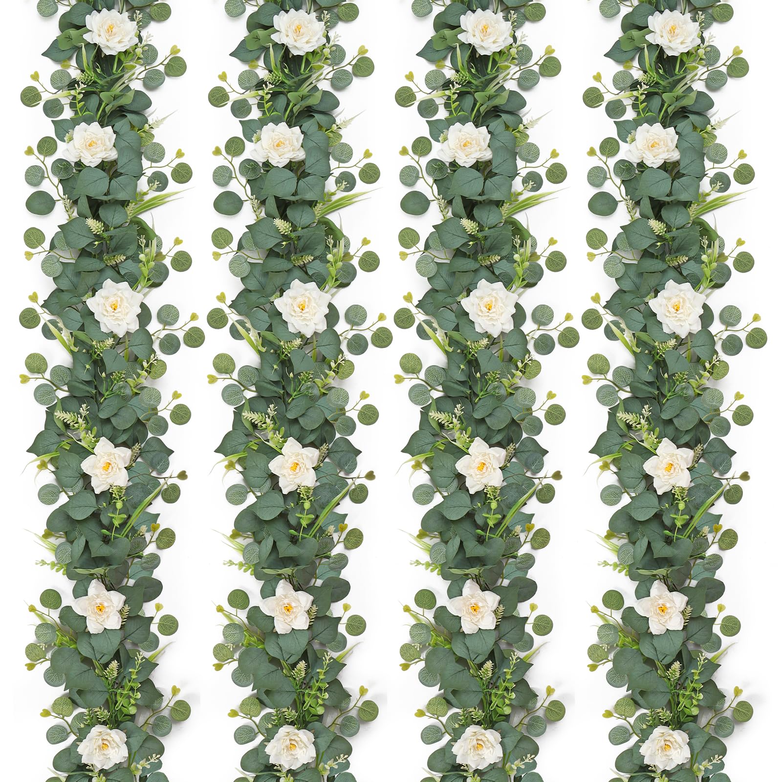 Guirlande d'eucalyptus artificielle fausses feuilles vertes couronne de table et jardin