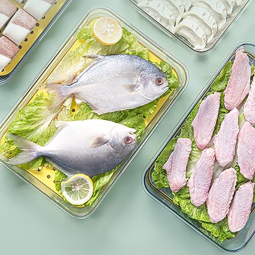 Miniatura 5 de Paquete de 2 recipientes de almacenamiento de tocino con tapas herméticas, recipientes de almacenamiento de alimentos de plástico para