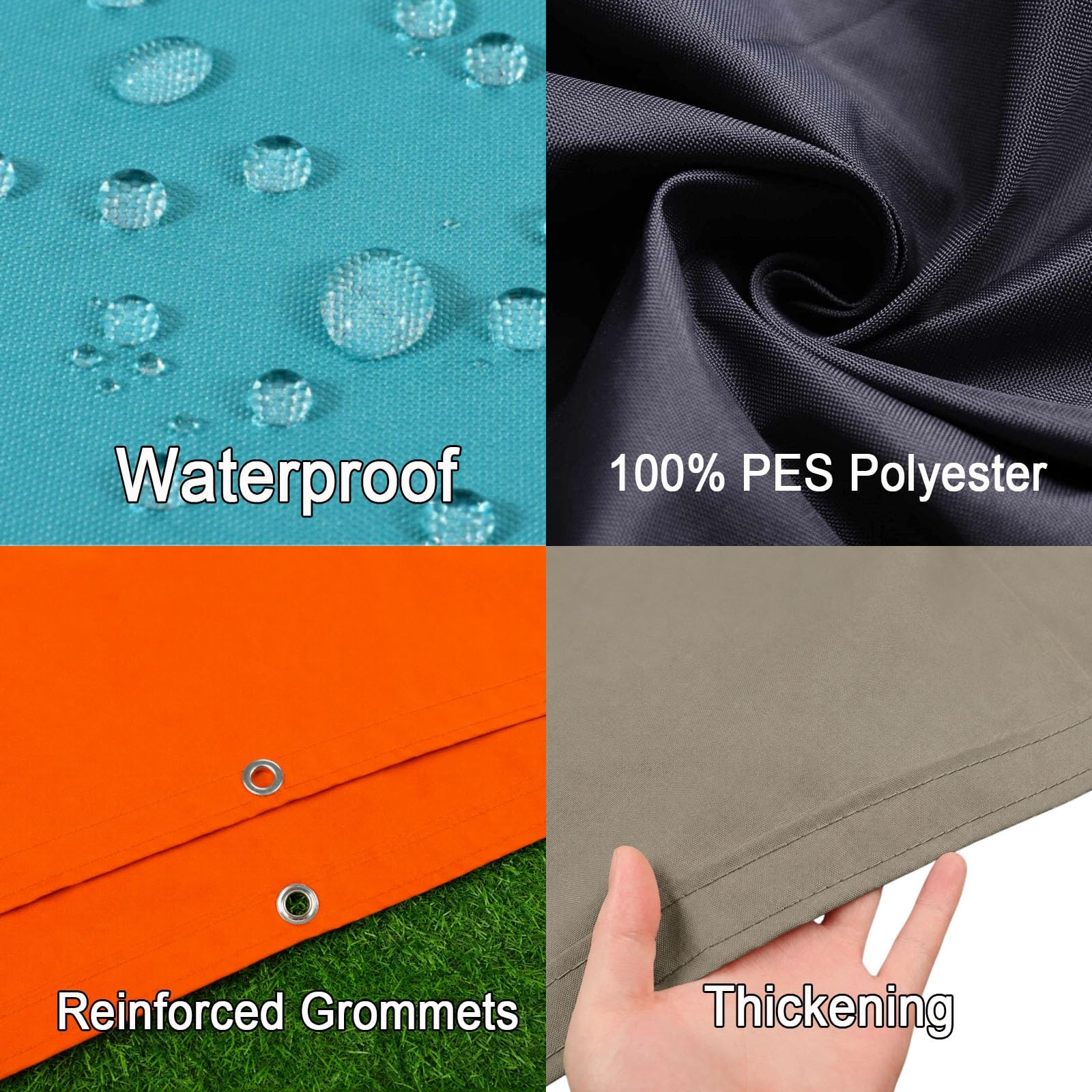 Tenda da Sole Impermeabile 80 x 600 cm Protezione Raggi UV 98% Impermeabile Poliestere Antistrappo Robusto e Stabile Telo Ombreggiante per Esterno per Giardino, Blu Cielo