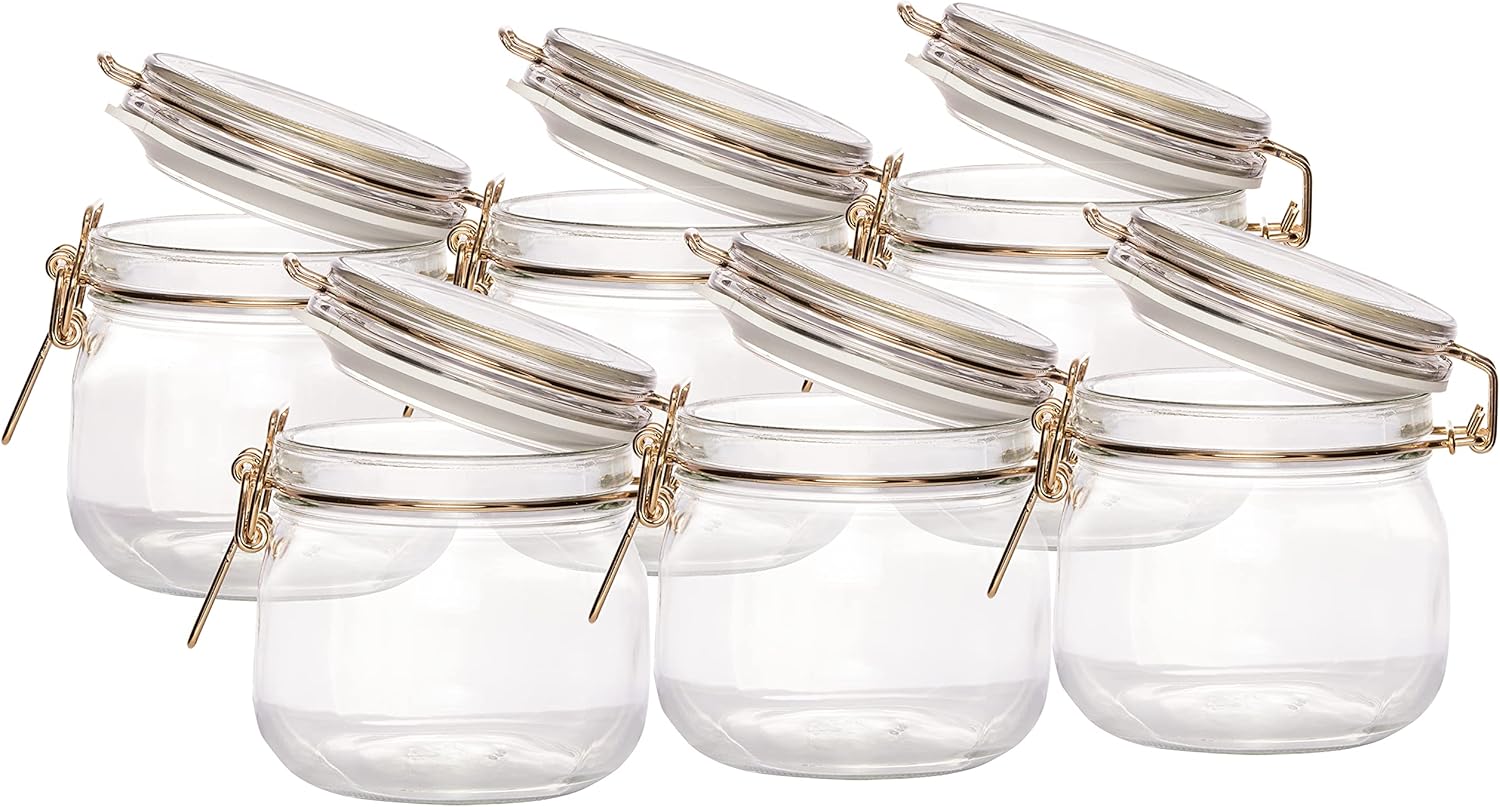 BESTYASH 5-tlg. Einmachglas Halterungen Mit Jute Griff - Rustikale Drahtbügel Für DIY