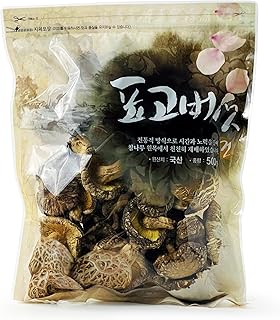 NATURAL LIFE Dried Oak Log Shiitake Mushrooms | Korean Dried Mushrooms for Cooking | Quick Rehydration | Authentic Premium Shiitake Mushrooms (500g(17.6oz), Whole)