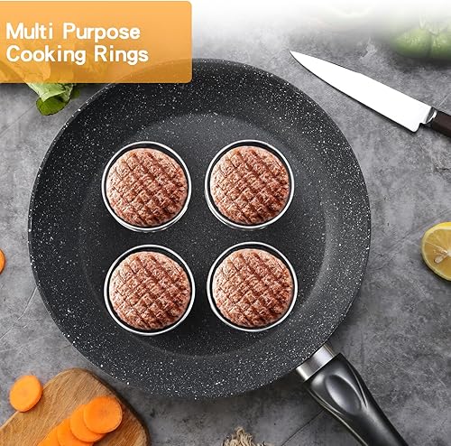 Miniatura 6 de Juego de 6 anillos para magdalenas inglesas, anillos de acero inoxidable antiadherentes, anillos de cocina de doble enrollado de 4 pulgadas