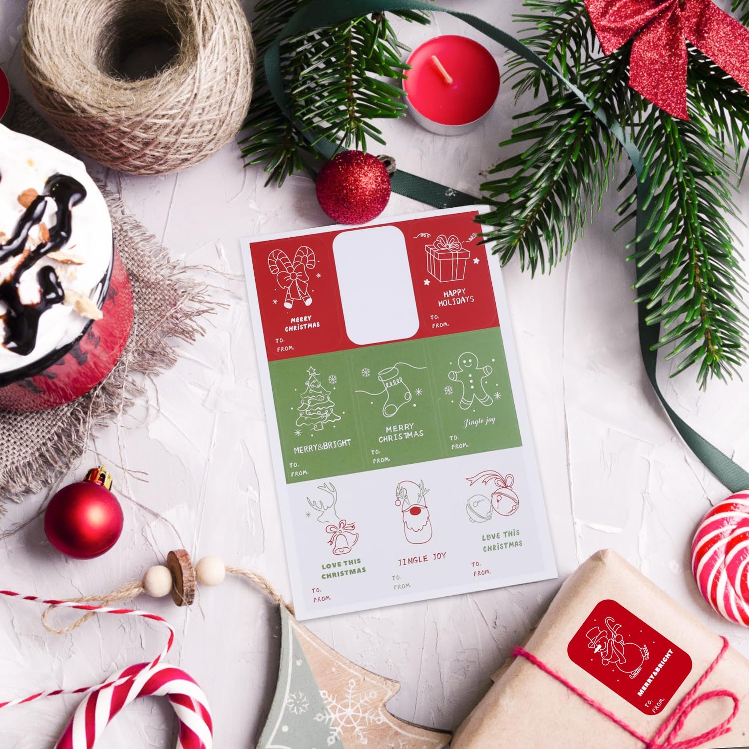 Christmas Gift Tags Stickers, 180 Pcs Quality Sticker Labels Xmas Name Tags for Personalizing Your Christmas Holiday Presents - Image 3