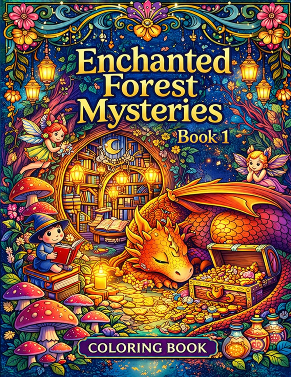 Enchanted Forest Coloring Adventures: Volume 1: 32 Magical Coloring Pages with Fantasy Animals, Fairies and Cozy Scenes for Kids and Adults