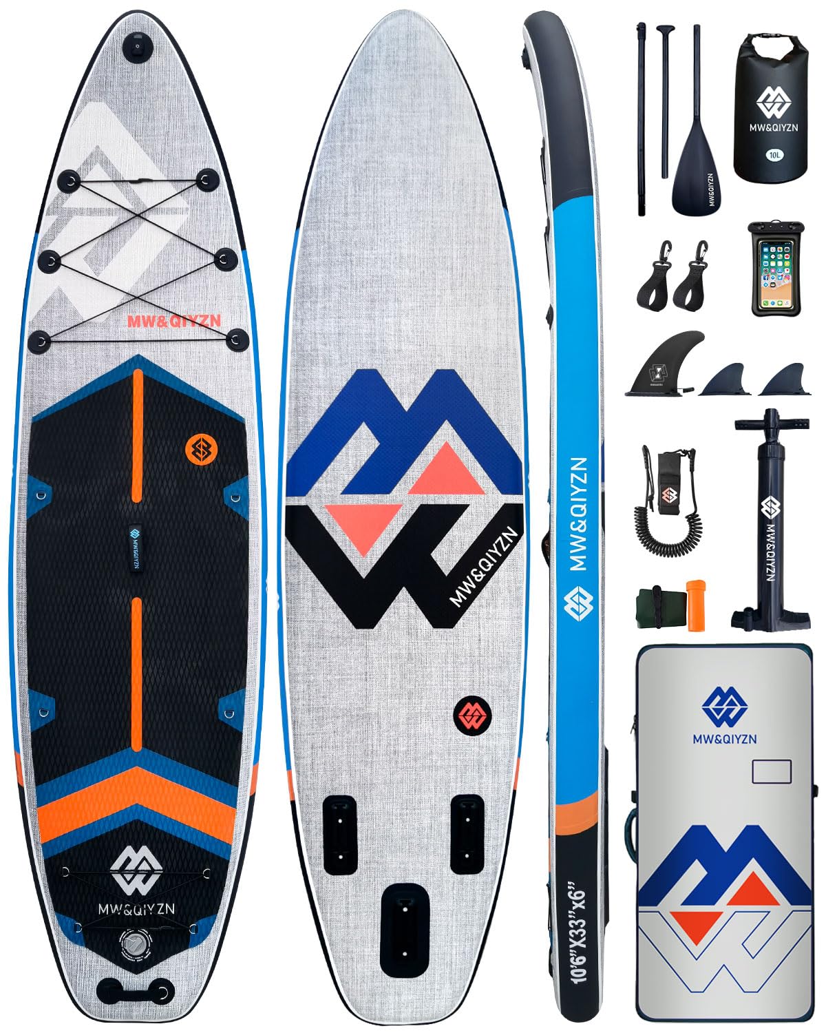 Inflatable Paddle Board for Adults, Inflatable Stand Up Paddle Boards with Premium SUP Board Accessories & Carry Bag, Wide Stance, Non-Slip Deck, Leash, Paddle