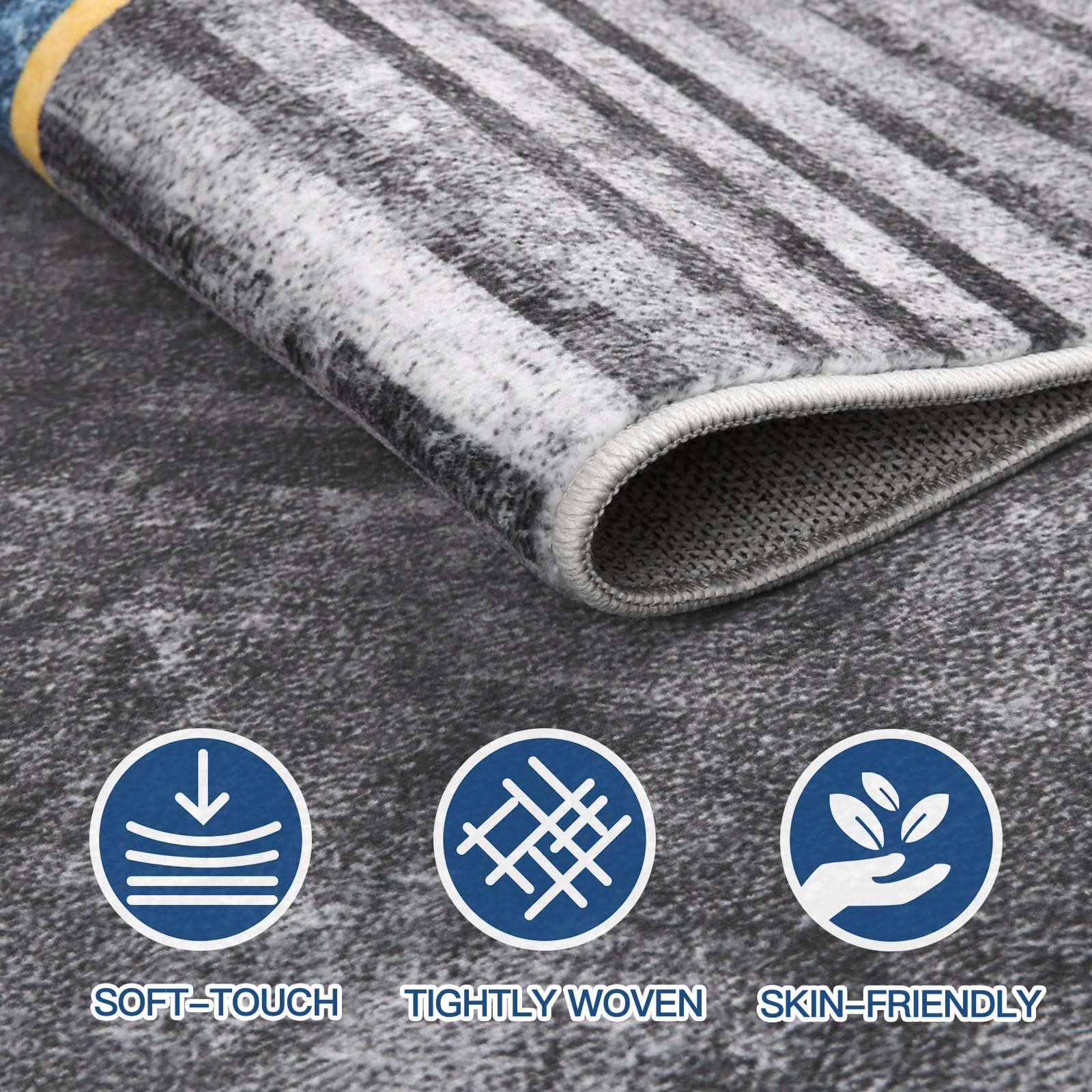Sour Lemon Rugs Living Room Large 240x340, Machine Washable Rug, Area Rugs for Bedroom - Image 3