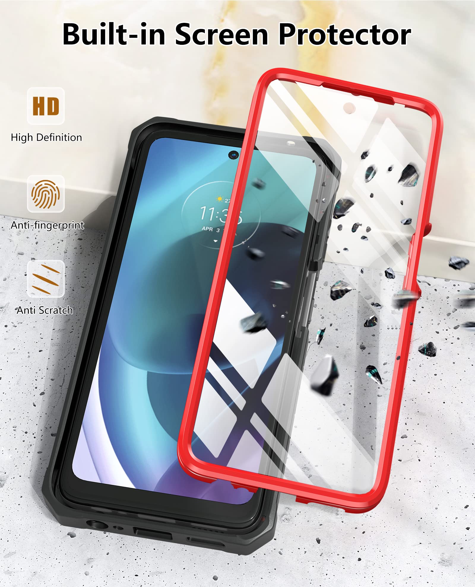 FLIPALM Funda Tipo Cartera Para Moto G Stylus 5G 2023 Con Bloqueo RFID Tarjetero De Piel Sintetica Funcion Atril A Prueba De Golpes Para Motorola
