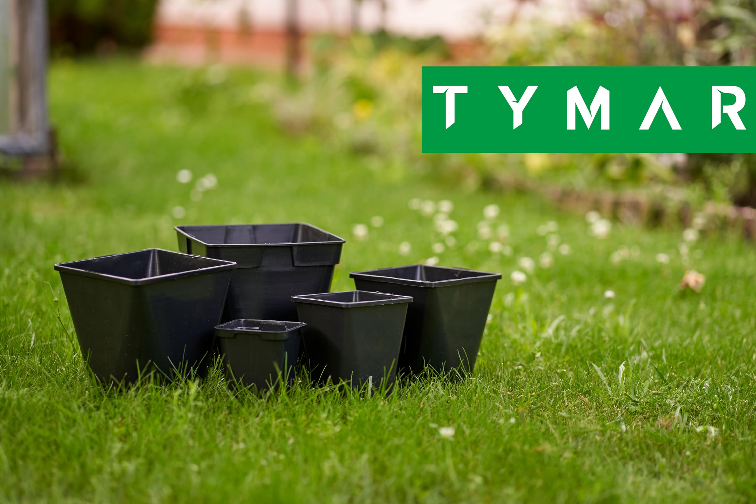 Tymar Lot de 50 pots de culture 16 x 16 cm - Pot de fleurs carré pour semis ou boutures - Plastique