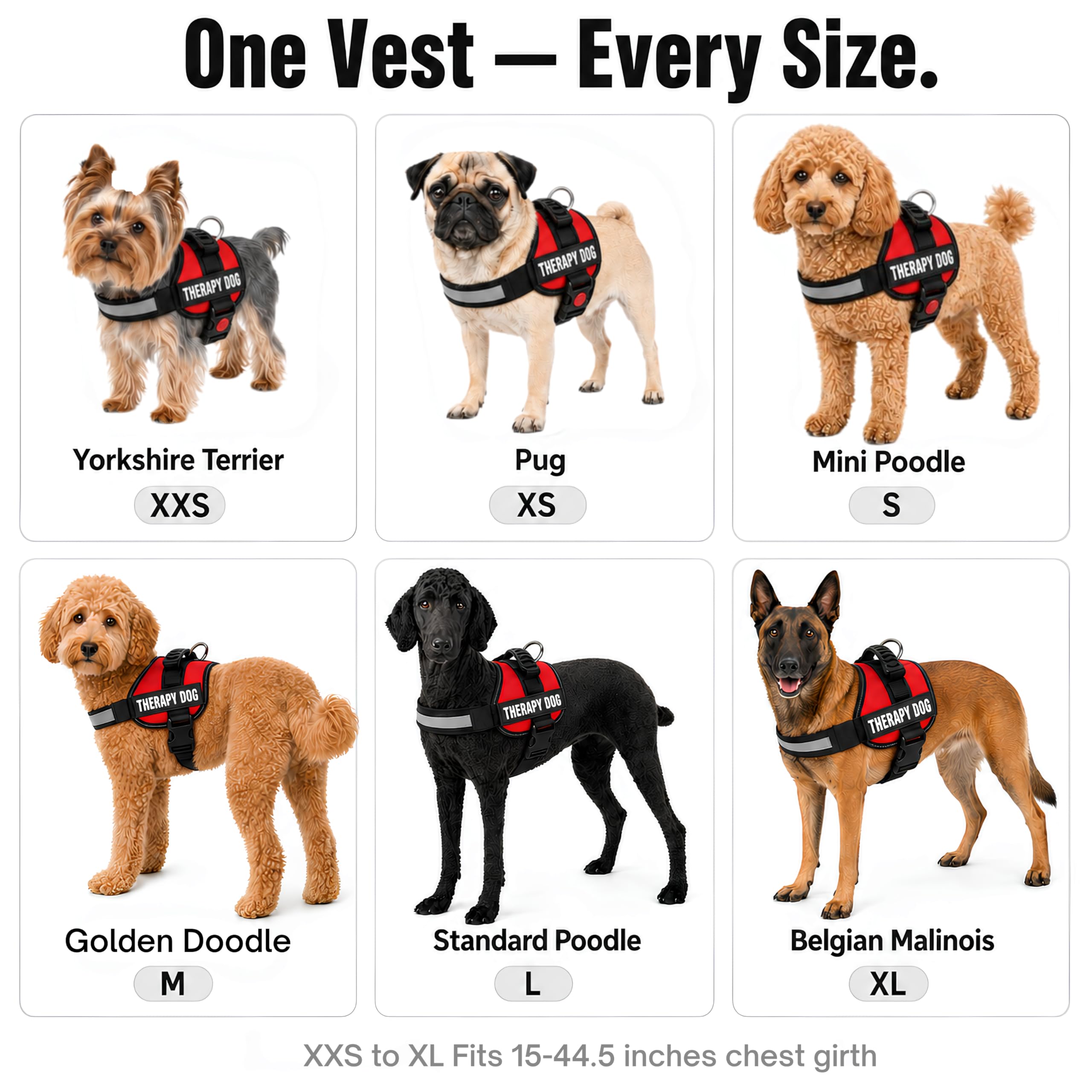 Albcorp Arnés Reflectante para Perro, de Nailon, Chaqueta de Animal de Servicio Ajustable, con 2 Parches extraíbles para Perros de Terapia de, Rojo, Extra pequeño