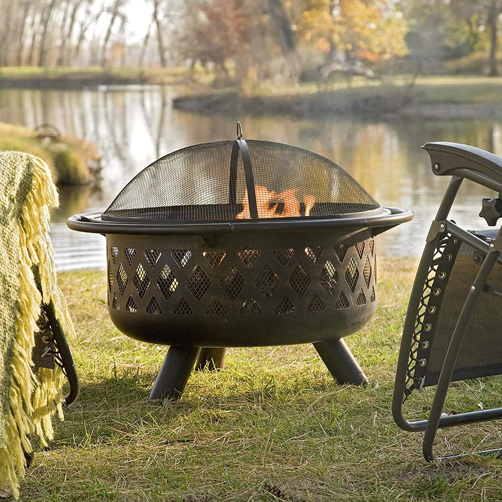 Zewnętrzna palenisko na drewno na podwórko, patio, ogród, kominek, grill, miska na ognisko, grill The Wild