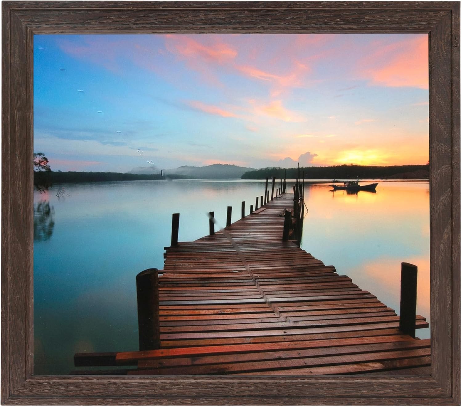 ArtToFrames 10x18 Inch Brown Picture Frame, This 1.125" Custom Wood Poster Frame is Walnut Stain on Red Oak, for Your Art or Photos - Comes with Regular Glass, 2WOM0066-80209-YWAL-10x18