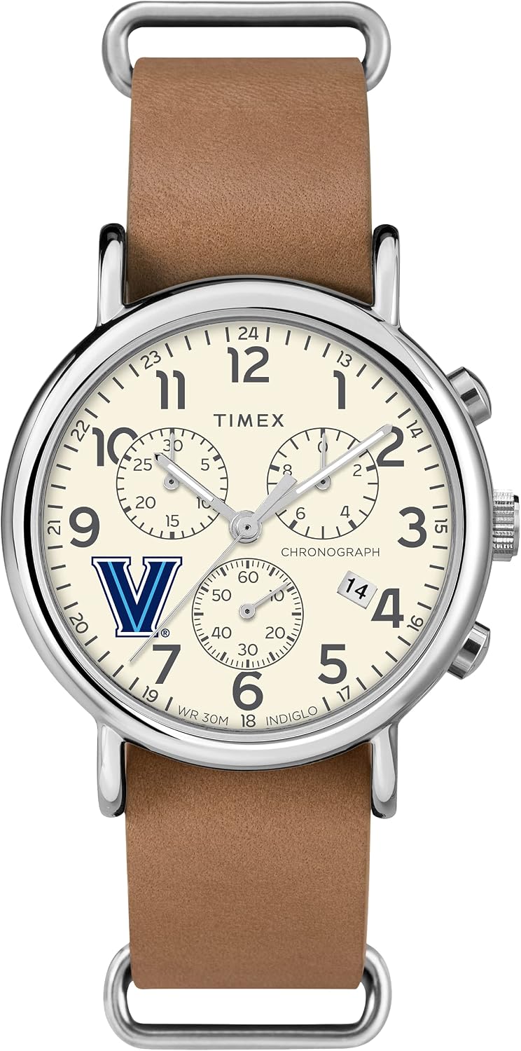 Timex Tribute Men's Collegiate Weekender Chrono 40mm Quartz Leather Strap