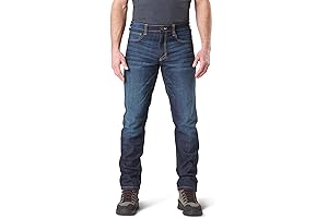 Vertex Defiance Jeans: Tactical Mens Defender-Flex Slim Fit Jeans, Bar Tack Construction, Utility Pockets